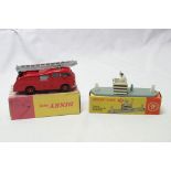 A boxed Dinky toy fire engine No.955 (not original box lid) together with a boxed Dinky police