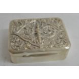 withdrawn - An Indian silver cigarette box, the lid with deity