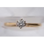 An 18ct Gold Six Claw Engagement Ring Size K/L