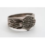 A silver Harley Davidson ring marked 925, approx s