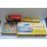 A boxed Pelham "horses" puppet, a Britains Land Rover and horse box No9650, a boxed 1960s games