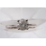 A 18ct White Gold Ring, Size L / M