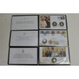 A Jubilee solid gold pair coin cover Queen Elizabeth and Duke of Edinburgh, and two other coin