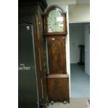 A Victorian mahogany long case clock, the painted