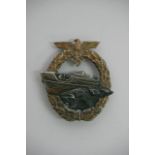 A German Navy E Boat Badge awarded for service on