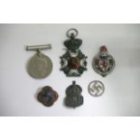 A collection of various Military badges a Masonic j