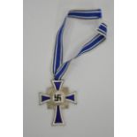 A German WW2 style mothers cross in silver grade w