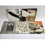 Five Led Zeppelin LPs comprising Led Zeppelins 1,2