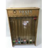 A vintage Coats thread shop display case 36.5x37cm