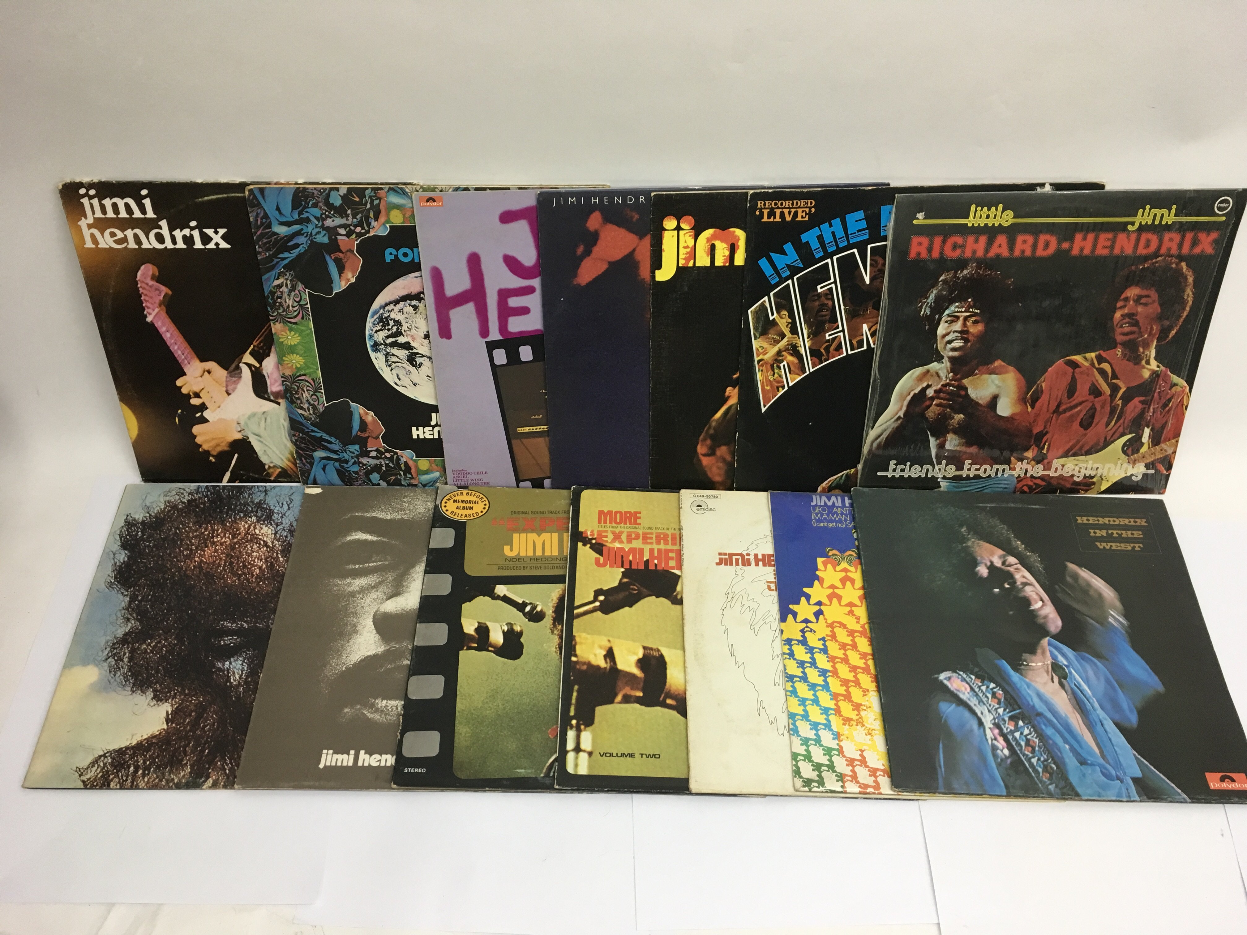 A collection of Jimi Hendrix LPs including 'The Cr