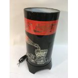 A rotating Coca Cola advertising table lamp.Approx