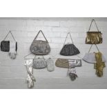 A collection of beaded evening bags and purses plu