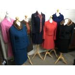 A collection of six 1960's women's suits and a dre