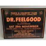 A framed and glazed Dr Feelgood gig poster for the