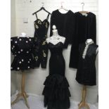 A collection of 1970s and '80's evening wear inclu