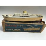 A boxed Triang RMS Orcades electric powered boat (