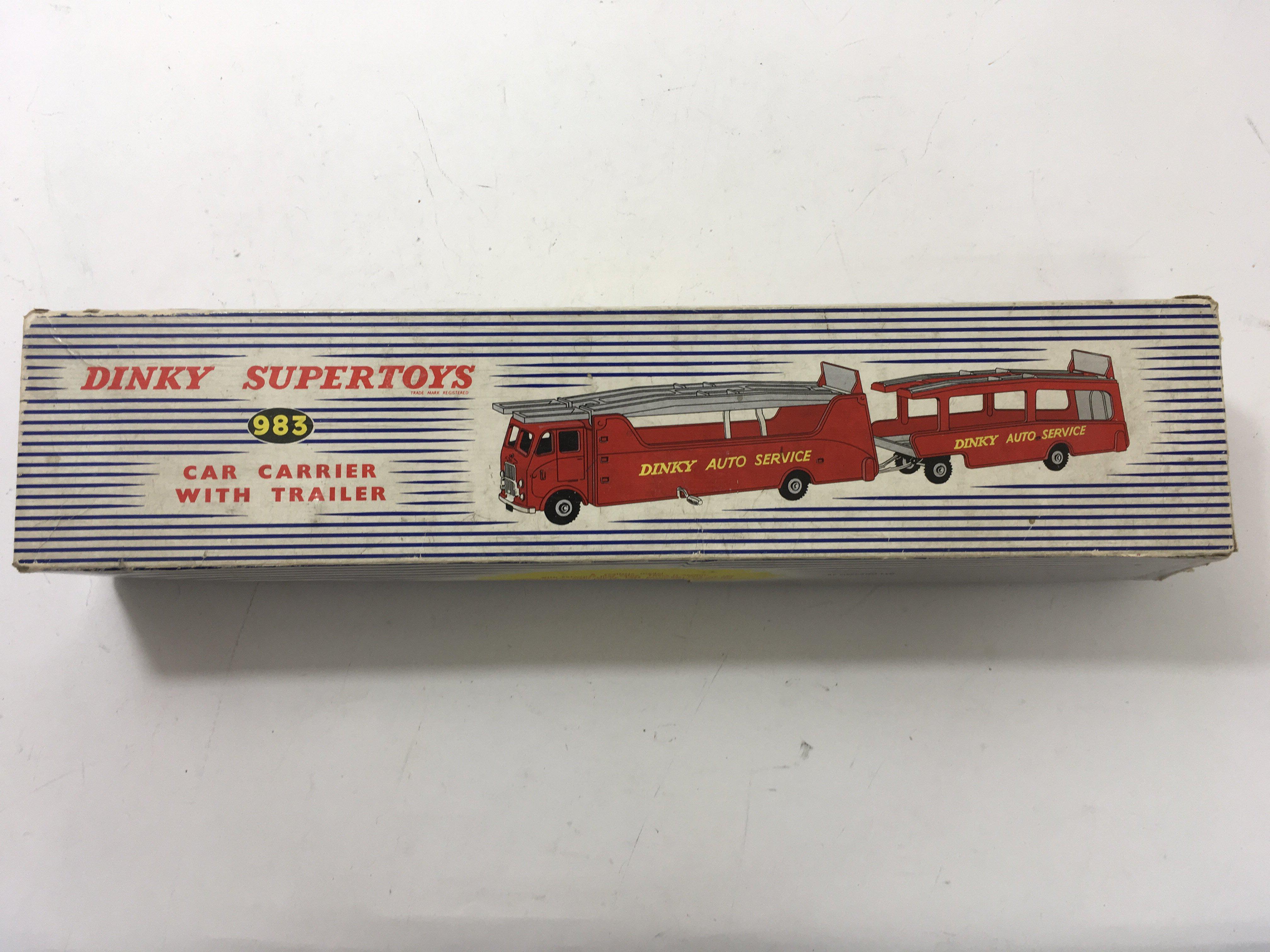 A Dinky Supertoys car carrier with trailer No 983.