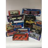 A collection of boxed Model vehicles including Bur