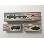 3 boxed Dinky Toys including Tank Transporter No 6