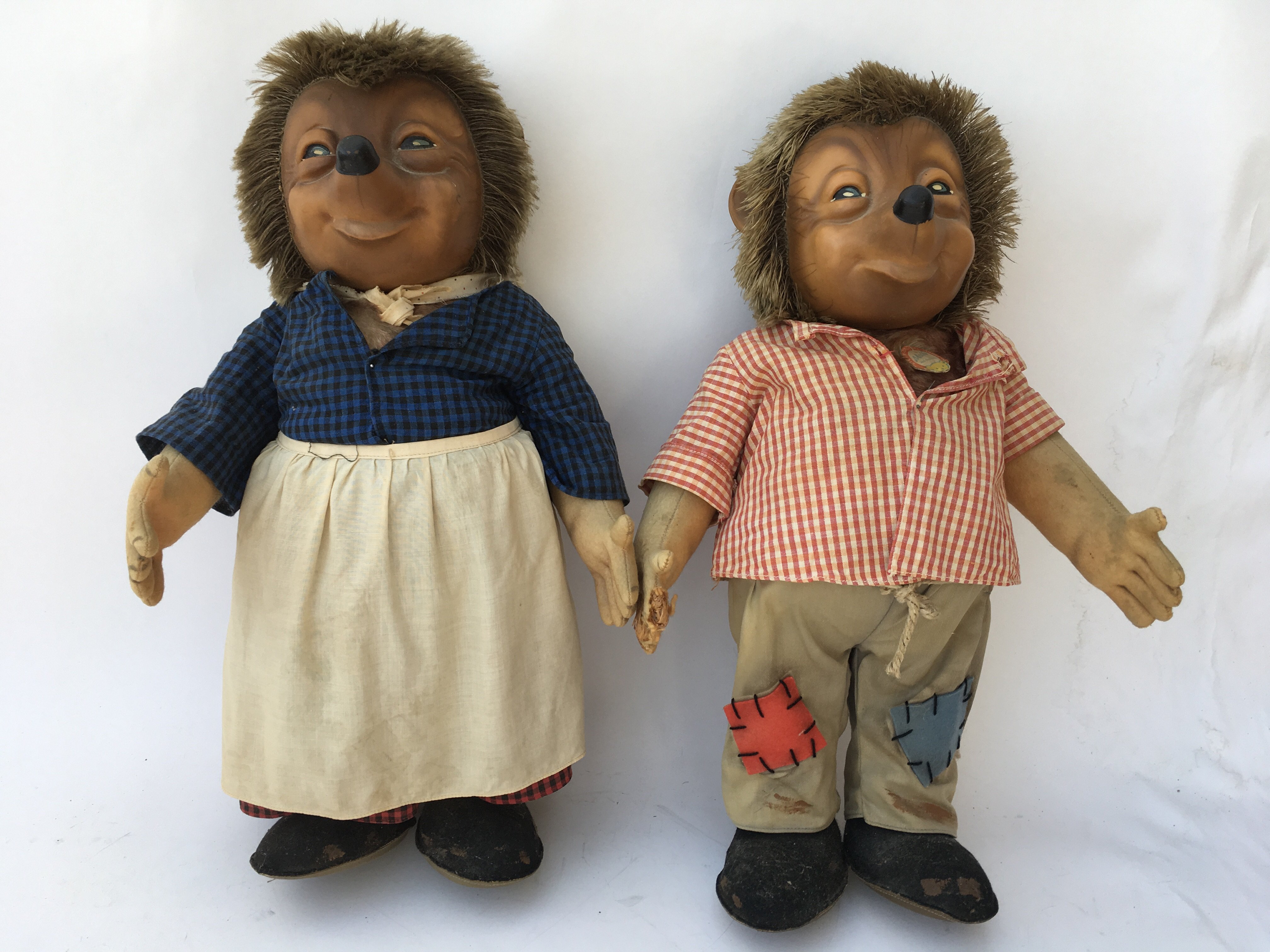 Two vintage " Meki & Micki hedgehog figures MMecki