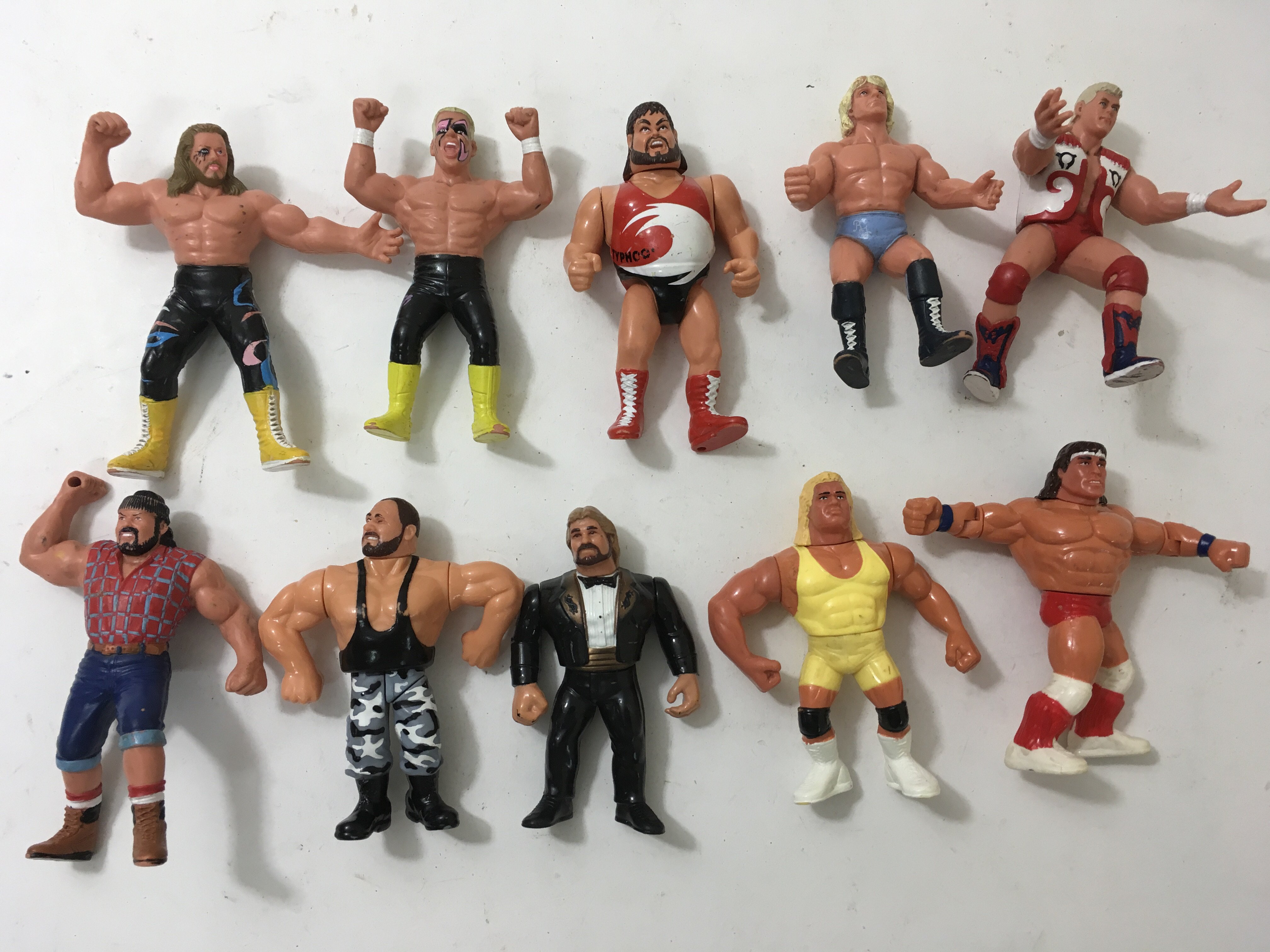 A small collection of wrestling figures