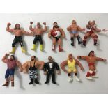 A small collection of wrestling figures