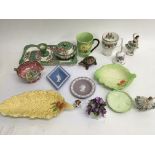 A collection of ceramics including Carlton ware, M