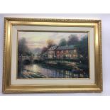 A limited edition painted lithograph 'Lamplight Inn' by Thomas Kinkade together with ownership