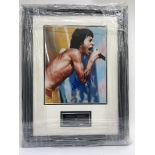 A signed and framed photograph of Mick Jagger.