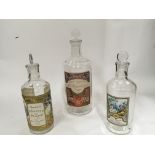 Three French perfume bottles with original labels