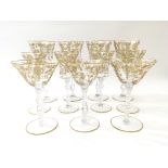 A collection of eleven quality French gilded glass