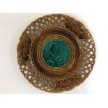 A Victorian Majolica style brown and green pierced