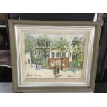 A Maurice Utrillo print depicting a French street