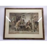 A framed and glazed 'Pears' print depicting a game of draughts between two country gentlemen. Size