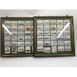 Two framed sets of Wills cigarette cards depicting