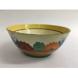A Clarice Cliff bowl in Gayday pattern, approx dia