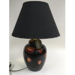 A Poole pottery lamp of baluster formwith orange a