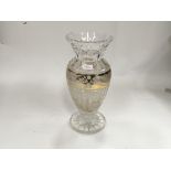 Good quality crystal cut vase with gilt decoration