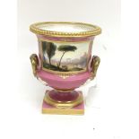 A Royal Worcester Campana vase by Harry Davis (approx 6 inches) with restoration to handles