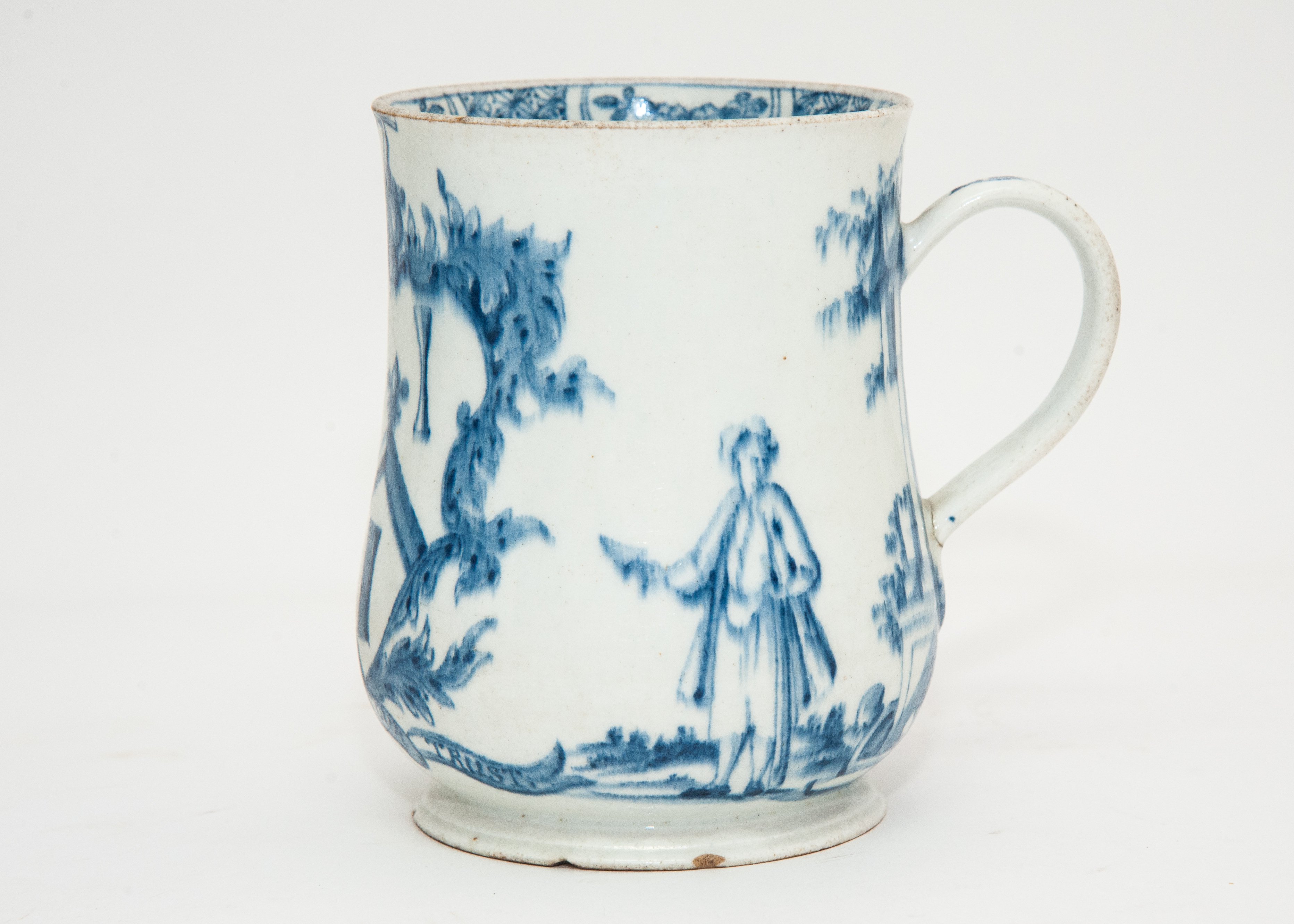 A rare English blue and white porcelain pint mug, - Image 4 of 16