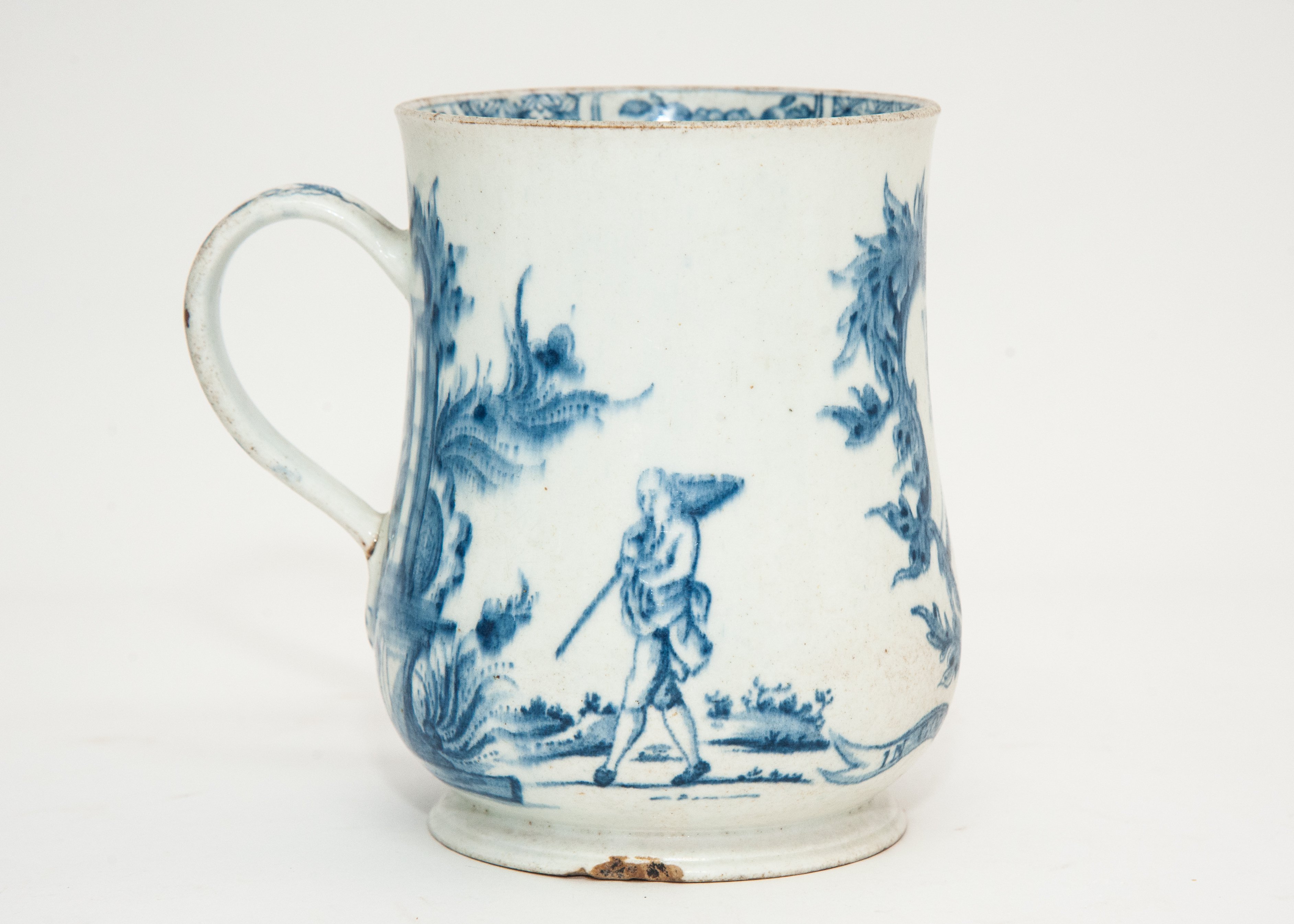 A rare English blue and white porcelain pint mug, - Image 2 of 16