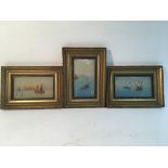 Three framed watercolours of Venetian views signed