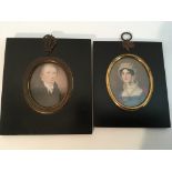 Two 19th century portrait miniatures unsigned in e