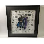 A framed and glazed storyboard lithograph of Batma