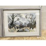 Two framed watercolours by John Tookey (loose in f