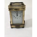 A Brass cased French carriage clock.