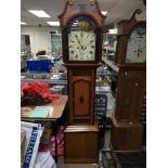 A long case clock by Pirppino Holback wi painted d