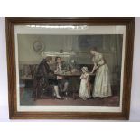 A framed pears print, 'Tempted By Shy'. Size appro