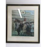 Framed print of King Edward VII leading in his Der