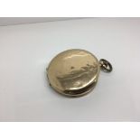 A 14ct gold pocket watch. Weight approx 75g